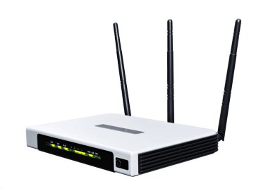 İnternet yönlendirici 3d modeli beyaz arkaplanda izole edildi