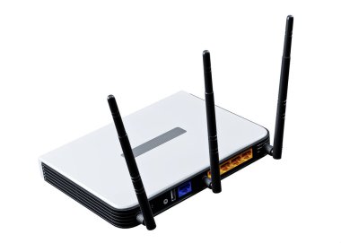 İnternet yönlendirici 3d modeli beyaz arkaplanda izole edildi