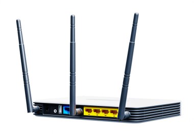 İnternet yönlendirici 3d modeli beyaz arkaplanda izole edildi