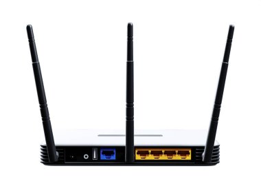 İnternet yönlendirici 3d modeli beyaz arkaplanda izole edildi