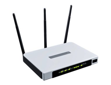 İnternet yönlendirici 3d modeli beyaz arkaplanda izole edildi