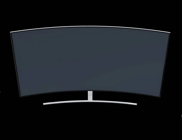黑色背景3D型Led电视机 — 图库照片
