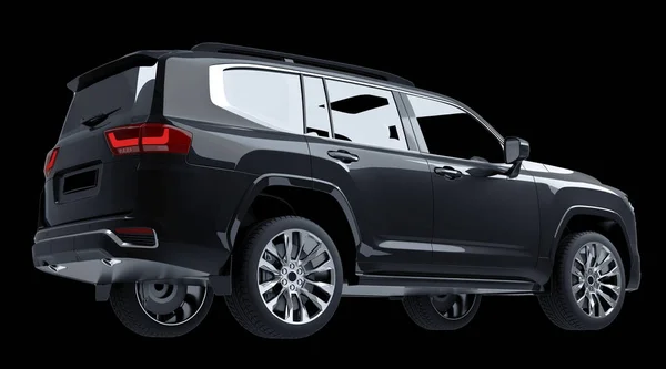 Black Suv Isolated Black Background Model — Stock Photo, Image