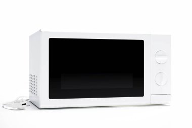 Beyaz arkaplanda izole edilmiş mikrodalga fırın