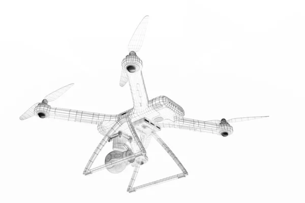 3D渲染无人机模型 — 图库照片