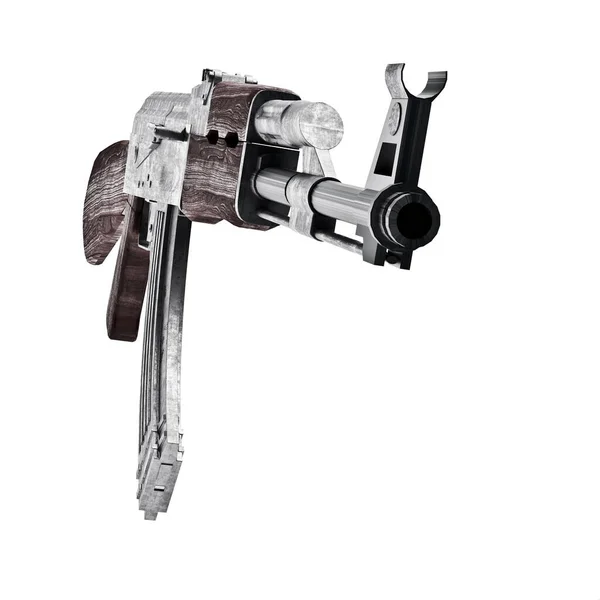 Пистолет Пулемет Модели Белом Фоне — стоковое фото