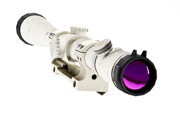 Модель Оптичного Прицілу Зброї Ізольовано Білому Фоні — стокове фото