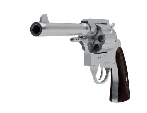 Modell Revolver Isolerad Vit Bakgrund — Stockfoto
