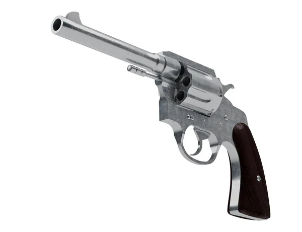Modell Egy Revolver Elszigetelt Fehér Alapon — Stock Fotó