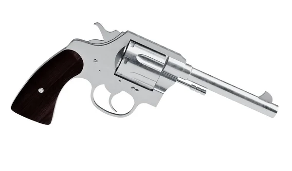 Modell Revolver Isolerad Vit Bakgrund — Stockfoto