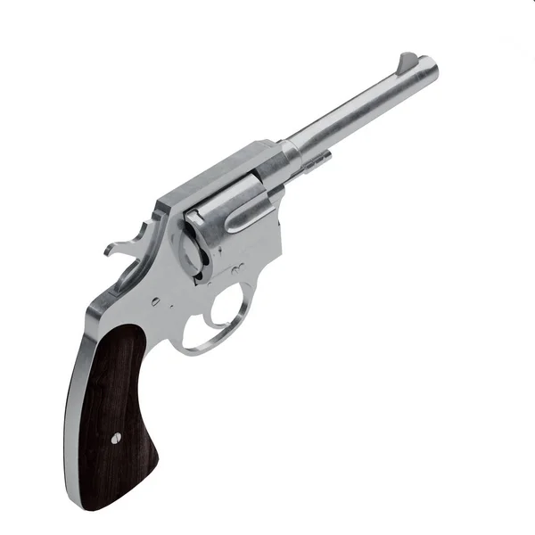 Modell Egy Revolver Elszigetelt Fehér Alapon — Stock Fotó