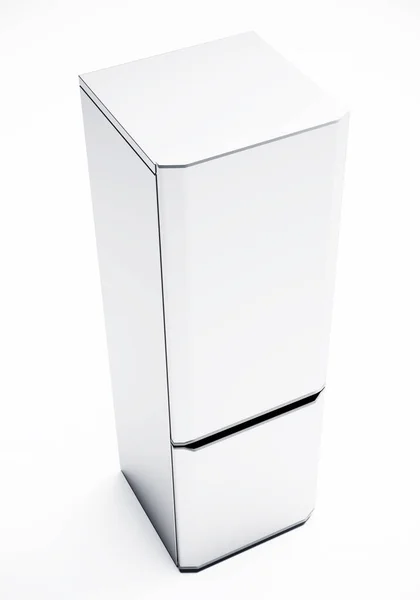 Metal Refrigerator Isolated White Background — Stock Photo, Image