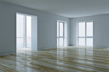 Taşınma evi, apartmanın içi. 3B görüntüleme imege