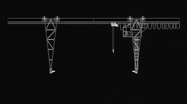 Gantry Crane Model Isolated White Background — Stock Photo, Image