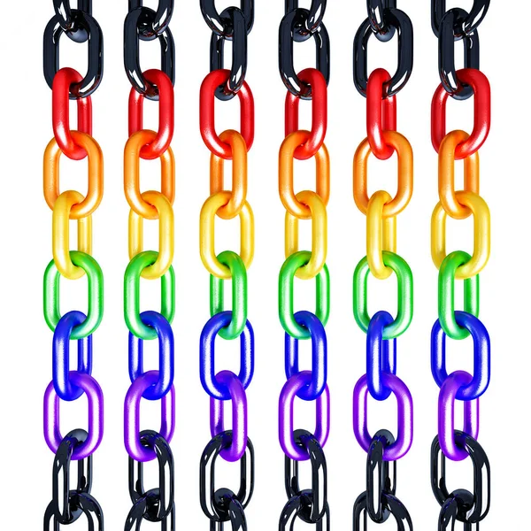Rainbow Ketting Model Geïsoleerd Witte Achtergrond — Stockfoto