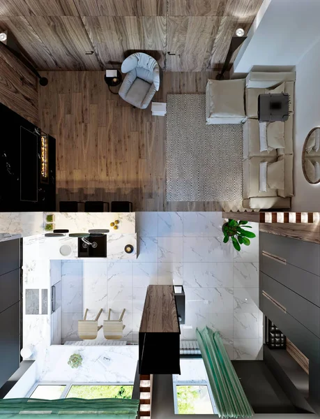 Stylish Modern Interior House Apartment — Stock Photo, Image