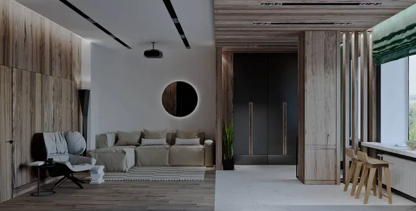 Elegante Arredamento Moderno Della Casa Appartamento — Foto Stock