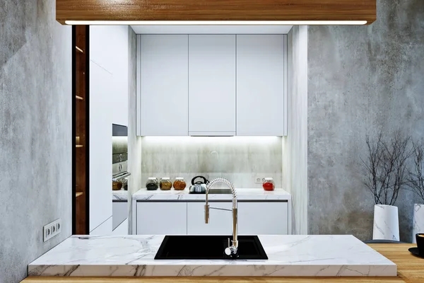 Loft Interior Moderno Moderno Apartamento Estilo Casa — Fotografia de Stock