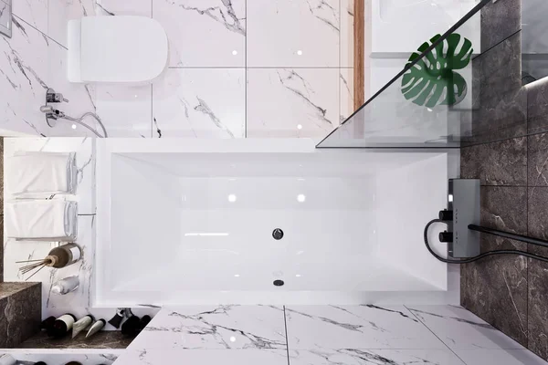 Modern Fürdőszoba Design Csempe Márvány — Stock Fotó