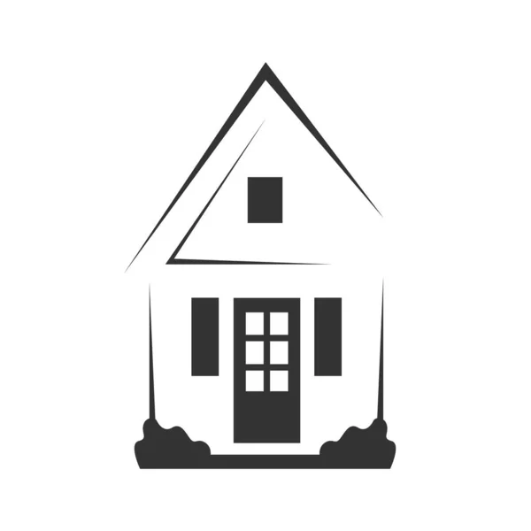 Icône Vectorielle Une Petite Maison Étage Isolée Sur Fond Blanc — Image vectorielle