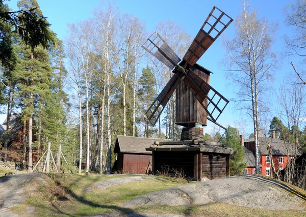Wooden windmill in Helsinki — Stock Photo, Image