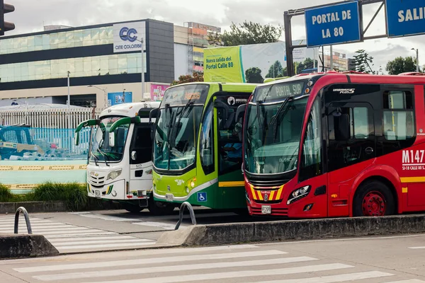 Ônibus Entrada Portal Estação Noroeste Cidade Bogotá Julho 2022 — Fotografia de Stock