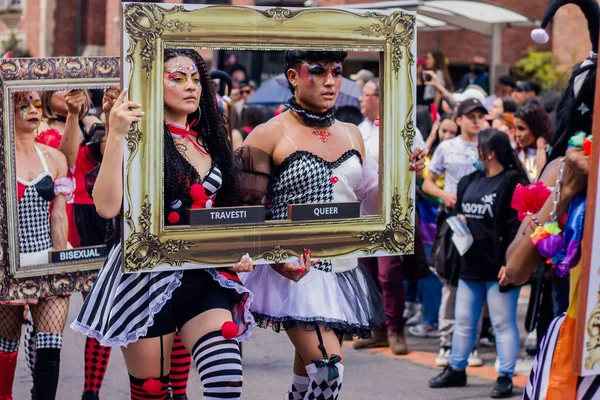 Massdeltagande Bogota Hbtq Mars Tusentals Människor Deltog För Att Hedra — Stockfoto