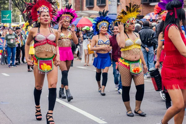 Partecipazione Massa Alla Marcia Lgbt Bogotà Migliaia Persone Hanno Partecipato — Foto Stock