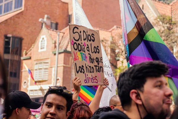 Asistencia Misa Marcha Lgbt Bogotá Miles Personas Asistieron Para Conmemorar — Foto de Stock