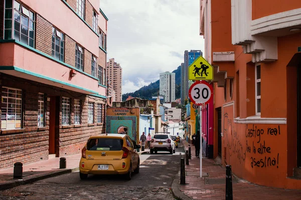 Streets Candelaria Neighborhood Buildings Colonial Era Important Tourist Site City — Stock Photo, Image