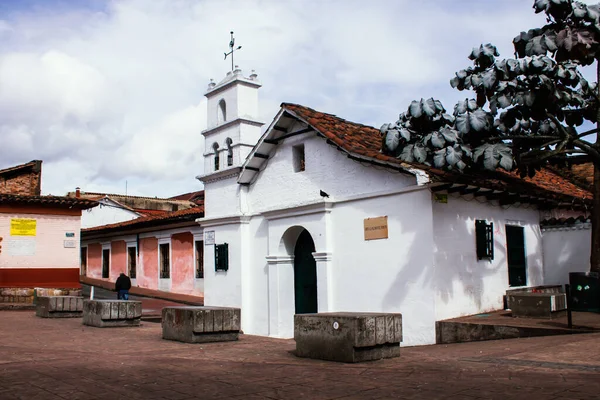 Chorro Quevedo Square Tempat Rekreasi Lingkungan Kolonial Candelaria Bogota Colombia — Stok Foto