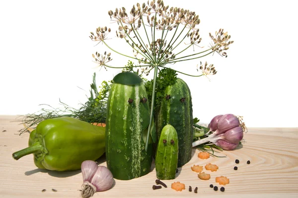 Légumes frais dans un pot en verre. — Photo