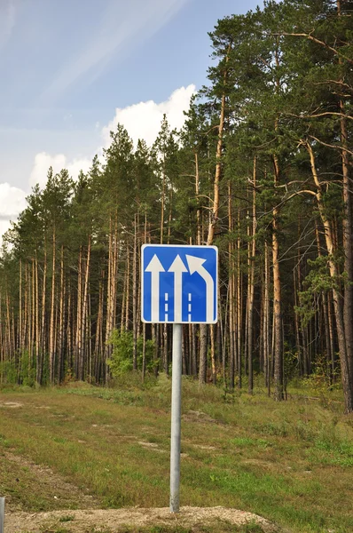 A road sign in a forest. — Stock Photo, Image