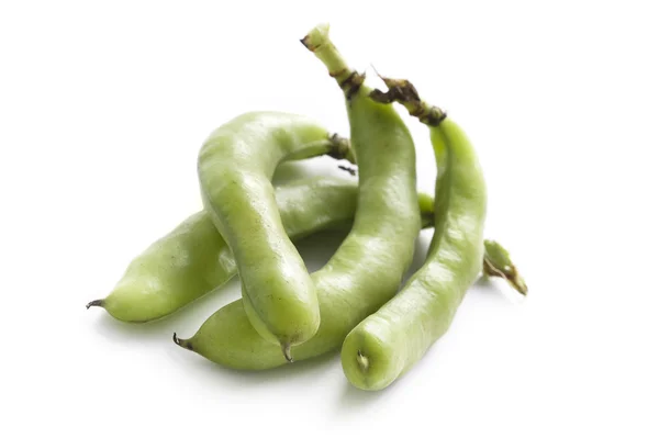 Broad beans on white background — Stock Photo, Image