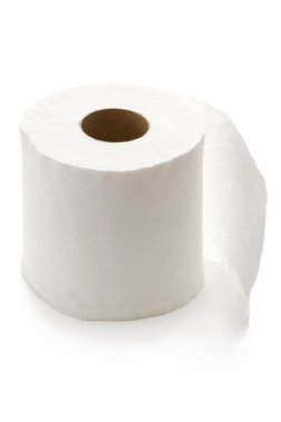 Roll of white toilet paper isolated clipart