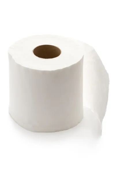 Rollo de papel higiénico blanco aislado — Foto de Stock