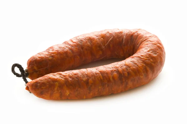 Spanish chorizo pork sausage isolated — Stock Photo, Image