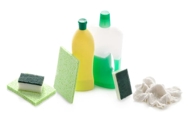 Εγχώρια προϊόντα καθαρισμού που απομονώνονται — Φωτογραφία Αρχείου
