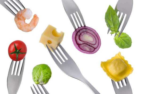 Zdravé jídlo na bílém pozadí — Stock fotografie