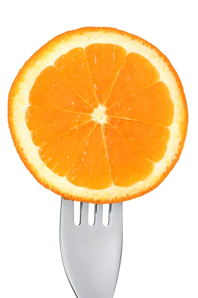 Tranche de fruits frais orange sur blanc — Photo