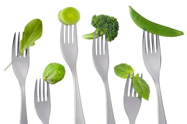Zielone jedzenie na białym tle — Zdjęcie stockowe