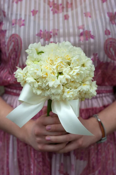 Блідо-жовтий колір весільний букет — стокове фото