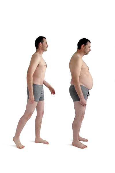 Fat and slim version of the same man — Stock Photo, Image