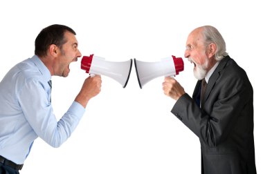 men with megaphones clipart