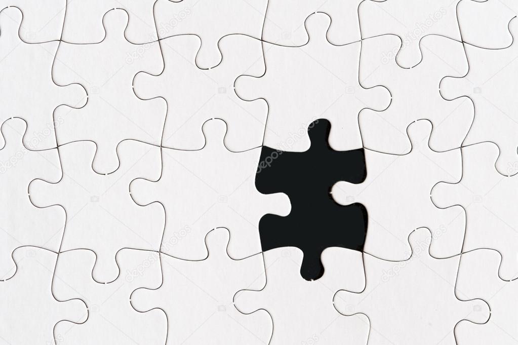 blank jigsaw puzzle one missing piece