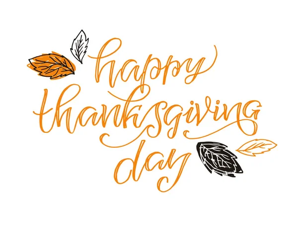 Dankjewel Met Hand Getekend Thanksgiving Letters Typografie Poster Fijne Thanksgiving — Stockvector