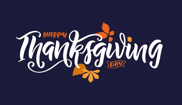Tacka Handritad Thanksgiving Bokstäver Typografi Affisch Firande Text Glad Thanksgiving — Stock vektor