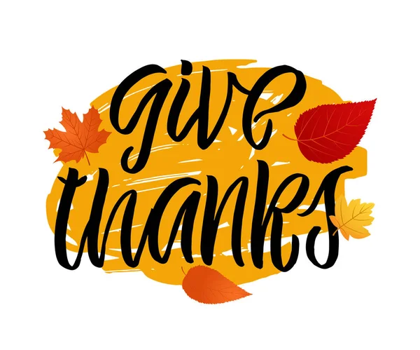 Remerciez Affiche Typographique Thanksgiving Dessinée Main Texte Célébration Joyeux Thanksgiving — Image vectorielle