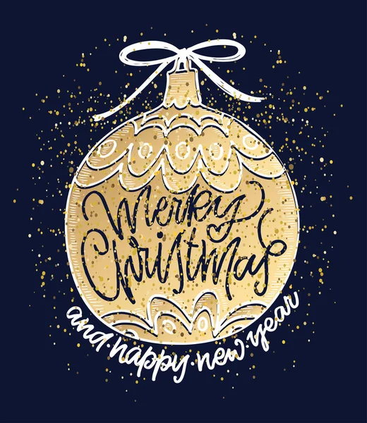 Feliz Natal Feliz Ano Novo Cartão Postal Bonito Cartaz Natal — Vetor de Stock