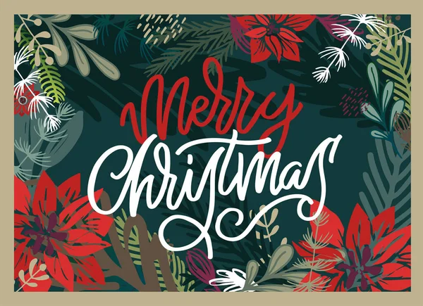Καλά Χριστούγεννα Και Ευτυχισμένο Νέο Έτος Χαριτωμένο Κάρτα Αφίσα Διακοπών — Διανυσματικό Αρχείο